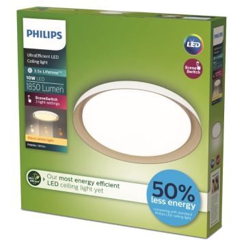 Philips - Plafón LED regulable PEBBLO SCENE SWITCH LED/10W/230V 2700K blanco