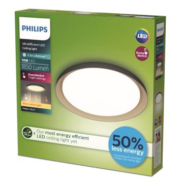 Philips - Plafón LED regulable PEBBLO SCENE SWITCH LED/10W/230V 2700K negro