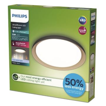 Philips - Plafón LED regulable PEBBLO SCENE SWITCH LED/10W/230V 4000K negro