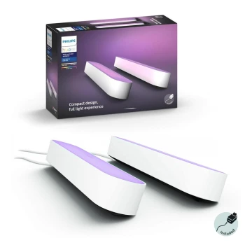 Philips - SET 2x Lámparas de mesa LED regulable Hue PLAY LED/6W/230V blanca