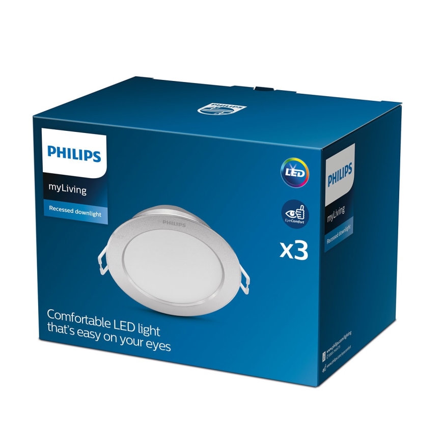 Philips - SET 3x Lámpara empotrable LED LED/3,5W/230V 2700K