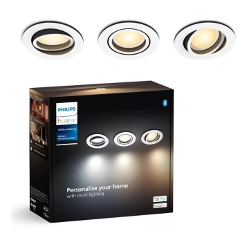 Philips - SET 3x Lámpara empotrable LED regulable Hue MILLISKIN 1xGU10/4,2W/230 2200-6500K