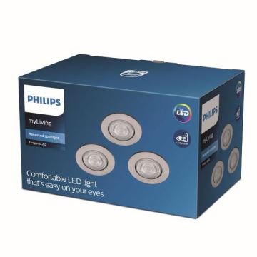 Philips - SET 3x LED Lámpara empotrable LED/4,5W/230V 2700K