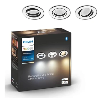 Philips - SET 3x LED Plafón regulable Hue MILLISKIN 1xGU10/5,7W/230V 2200-6500K