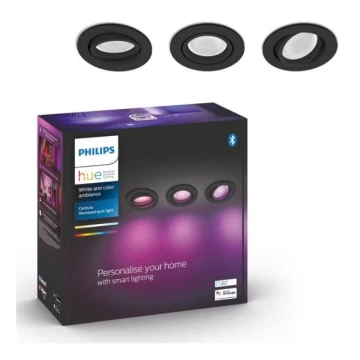 Philips - SET 3x LED RGB Plafón regulable Hue CENTURA 1xGU10/5,7W/230V 2000-6500K