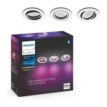 Philips - Set 3x LEDs RGB Plafón regulable Hue CENTURA 1xGU10/5,7W/230V 2000-6500K