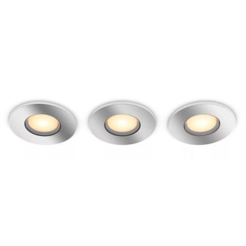 Philips - SET 3x Lámpara empotrable de baño LED regulable Hue ADORE BATHROOM 1xGU10/4,2W/230V 2200-6500K IP44