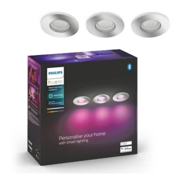 Philips - SET 3xLED RGB Lámpara de baño regulable Hue XAMENTO 1xGU10/5,7W/230V IP44 2000-6500K