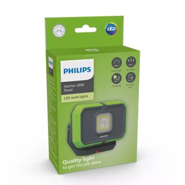 Philips X30FLX1 - Luz de trabajo LED recargable y regulable LED/10W/3,7V 1000 lm 4400 mAh IP65