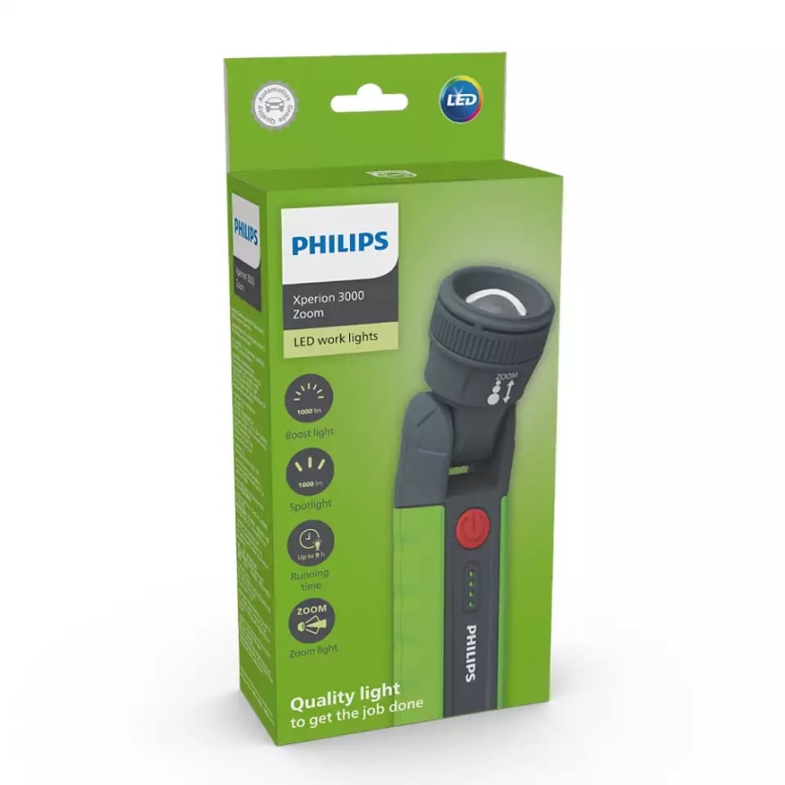 Philips X30ZOOMX1 - Linterna LED recargable y regulable XPERION LED/6W/3,7V 1000 lm 2500 mAh IP54