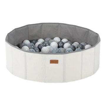 Piscina seca infantil con bolas 80 cm Ø blanco/gris