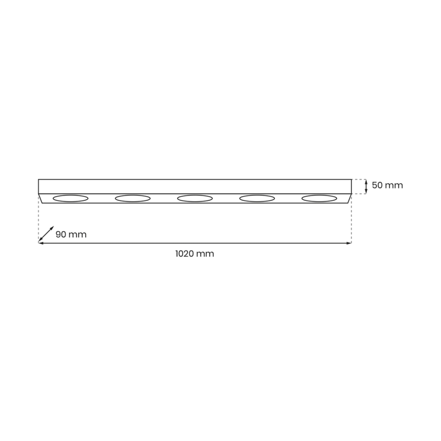 Plafón ALEXANDER 5xGX53/12W/230V negro