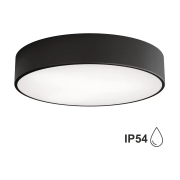 Plafón de baño CLEO 3xE27/24W/230V diá. 40 cm negro IP54