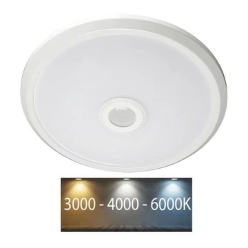 Plafón LED con sensor SAMSUNG CHIP LED/12W/230V 3000/4000/6000K diá. 29 cm blanco