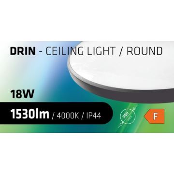 Plafón LED de baño CIRCLE LED/18W/230V 4000K diá. 30 cm IP44 negro