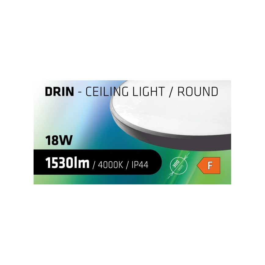 Plafón LED de baño CIRCLE LED/18W/230V 4000K diá. 30 cm IP44 negro