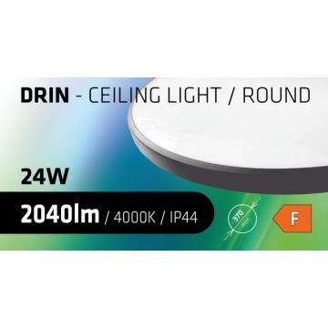 Plafón LED de baño CIRCLE LED/24W/230V 4000K diá. 37 cm IP44 negro