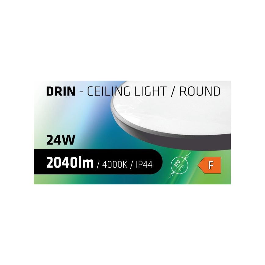 Plafón LED de baño CIRCLE LED/24W/230V 4000K diá. 37 cm IP44 negro