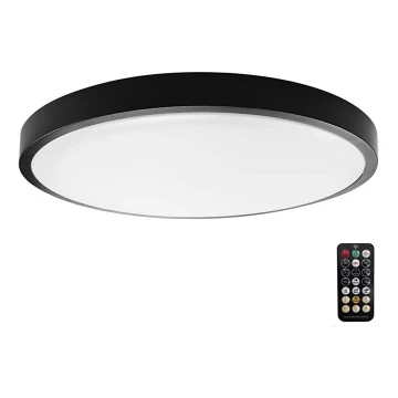 Plafón LED de baño con sensor LED/18W/230V 4000K IP44 negro + control remoto