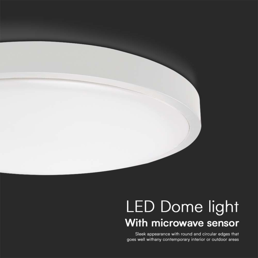 Plafón LED de baño con sensor LED/18W/230V IP44 3000K diá. 29 cm blanco + control remoto