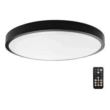 Plafón LED de baño con sensor LED/24W/230V 4000K IP44 negro + mando a distancia