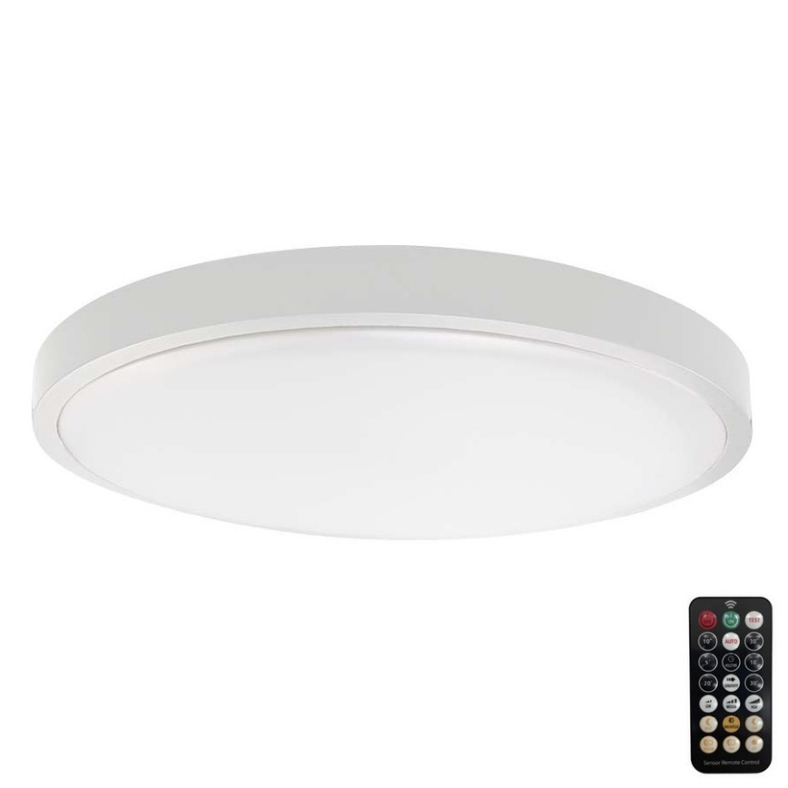 Plafón LED de baño con sensor LED/36W/230V IP44 4000K diá. 42 cm blanco + control remoto