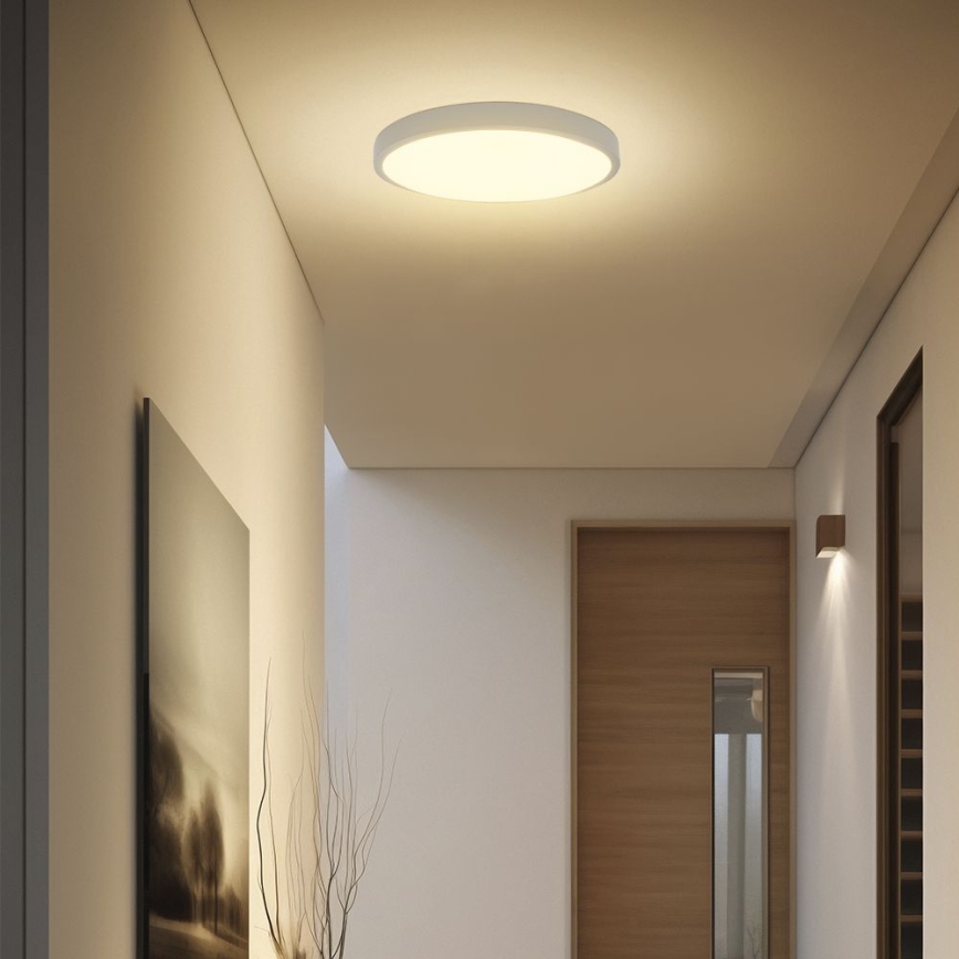 Plafón LED de baño con sensor LED/36W/230V IP44 4000K diá. 42 cm blanco + control remoto