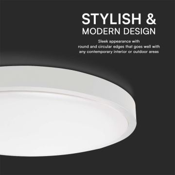 Plafón LED de baño LED/18W/230V IP44 3000K diá. 25 cm blanco