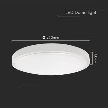 Plafón LED de baño LED/18W/230V IP44 3000K diá. 25 cm blanco