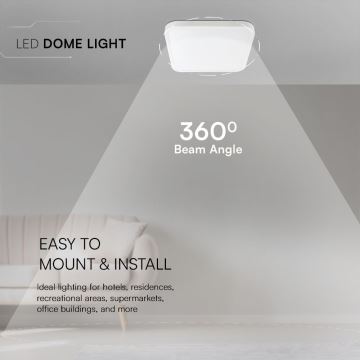 Plafón LED de baño SAMSUNG CHIP LED/18W/230V IP44 6500K 25x25 cm blanco