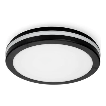 Plafón LED de baño LED/24W/230V 3000/4000/6500K IP65 diá. 30 cm negro