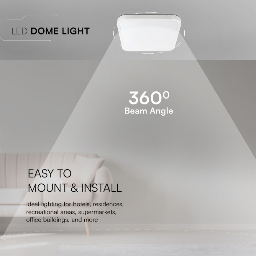 Plafón LED de baño LED/24W/230V IP44 3000K 29x29 cm blanco