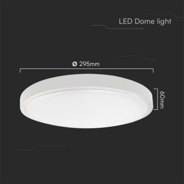 Plafón LED de baño LED/24W/230V IP44 3000K diá. 29 cm blanco