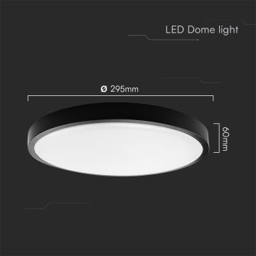 Plafón LED de baño SAMSUNG CHIP LED/24W/230V IP44 3000K diá. 29 cm negro