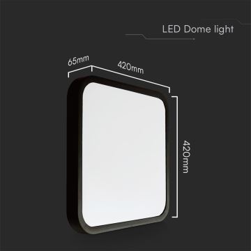 Plafón LED de baño LED/48W/230V IP44 4000K 42x42 cm negro