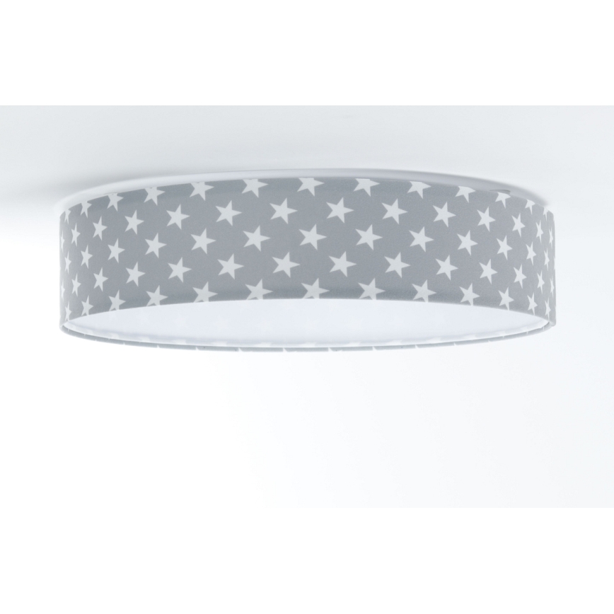 Plafón LED infantil GALAXY KIDS LED/24W/230V estrellas gris/blanco