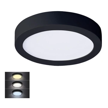 Plafón LED LED/12W/230V 3000/4000/6000K negro redondo