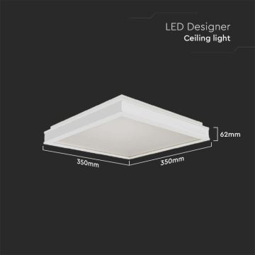Plafón LED LED/18W/230V 4000K 35x35 cm blanco