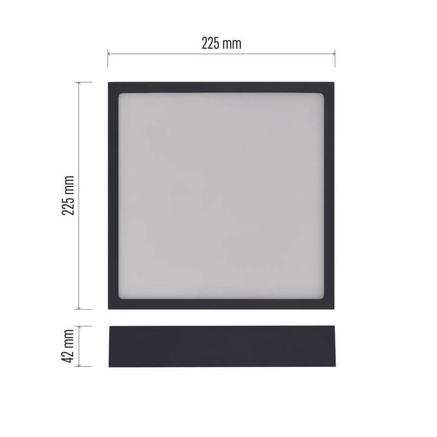 Plafón LED NEXXO LED/21W/230V 3000/3500/4000K 22,5x22,5 cm negro