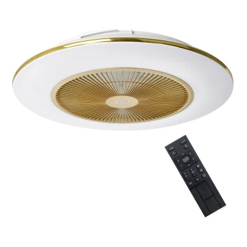 Plafón LED regulable con ventilador ARIA LED/38W/230V 3000-6000K dorado + mando a distancia