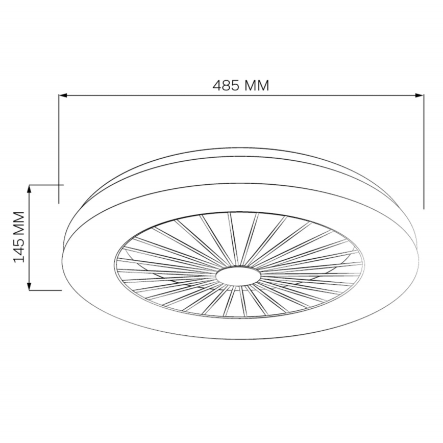 Plafón LED regulable con ventilador LED/48W/230V 3000-6500K + control remoto