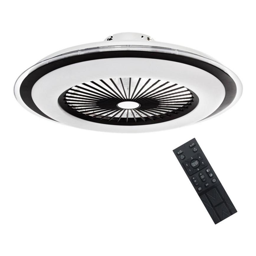 Plafón LED regulable con ventilador ZONDA LED/48W/230V 3000-6000K negro + control remoto