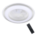 Plafón LED regulable con ventilador ZONDA LED/48W/230V 3000-6000K plata + control remoto