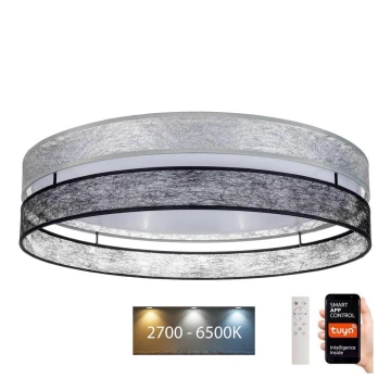 Plafón LED regulable LIMA LED/36W/230V 2700-6500K Wi-Fi Tuya + mando a distancia negro/plata