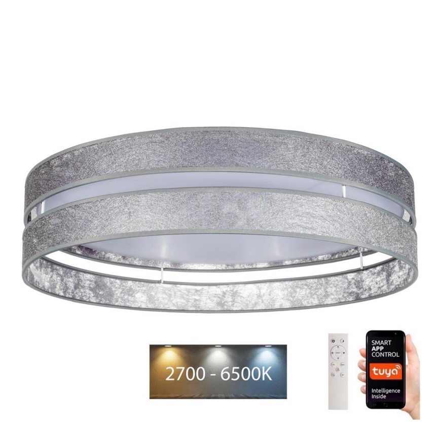 Plafón LED regulable LIMA LED/36W/230V 2700-6500K Wi-Fi Tuya + mando a distancia plata