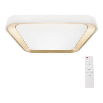 Plafón LED regulable QUADRO LED/38W/230V 3000-6000K blanco/dorado + mando a distancia