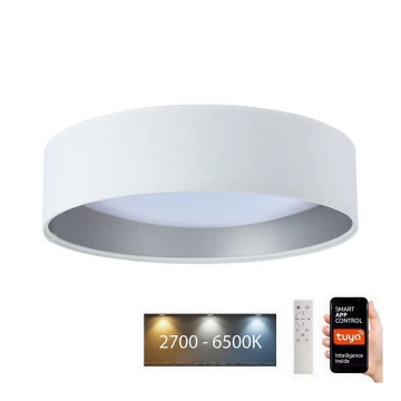 Plafón LED regulable SMART GALAXY LED/24W/230V d. 45 cm 2700-6500K Wi-Fi Tuya blanco/plateado + mando a distancia