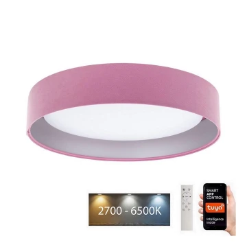 Plafón LED regulable SMART GALAXY LED/24W/230V d. 45 cm 2700-6500K Wi-Fi Tuya rosa/plata + mando a distancia