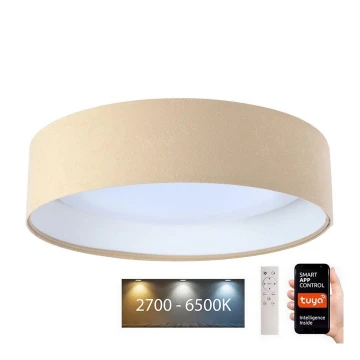 Plafón LED regulable SMART GALAXY LED/36W/230V 55 cm 2700-6500K Wi-Fi Tuya beige/blanco + mando a distancia