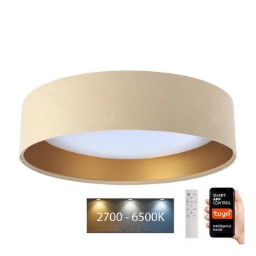 Plafón LED regulable SMART GALAXY LED/36W/230V 55 cm 2700-6500K Wi-Fi Tuya beige/dorado + mando a distancia